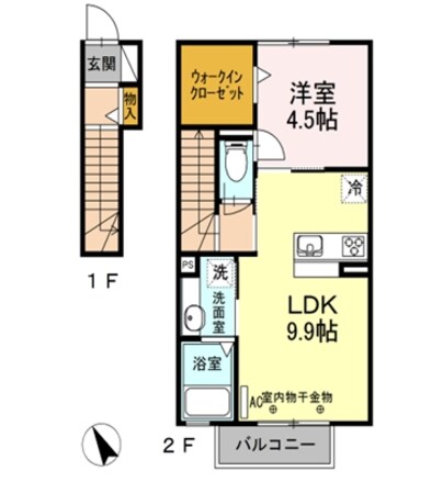 江戸橋駅 徒歩10分 2階の物件間取画像